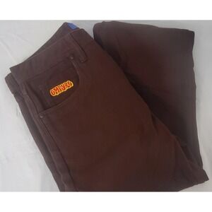 Empyre Relax Brown Baggy Skate Pants 30x27‎ - Retro Denim Embroidered Logo